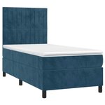 vidaXL Sommier à lattes de lit avec matelas LED Bleu foncé 100x200 cm