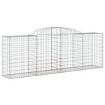 vidaXL Paniers à gabions arqués 15 Pièces 300x50x100/120 cm fer galvanisé