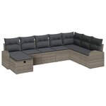 vidaXL Ensemble de canapé de jardin avec coussin 8 Pièces Gris Poly rotin