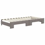vidaXL Lit de jour avec gigogne et matelas taupe 90x200 cm tissu