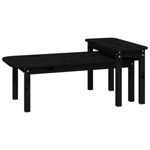 vidaXL Ensemble de tables basses 2 Pièces Noir Bois massif de pin