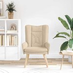 vidaXL fauteuil Crème 63 x 67 x 94 cm Tissu et contreplaqué