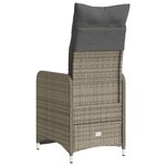 vidaXL Chaises inclinables de jardin lot de 2 et coussins gris rotin