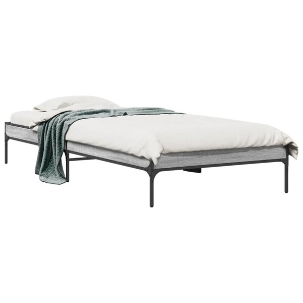 vidaXL Cadre de lit sans matelas sonoma gris 90x190 cm