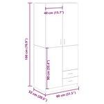 vidaXL Garde-robe vieux bois 80x52x180 cm bois d'ingénierie