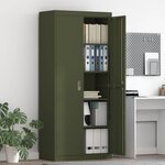 vidaXL Armoire de rangement 2 Pièces Vert olive 80 x 40 x 180 cm Acier
