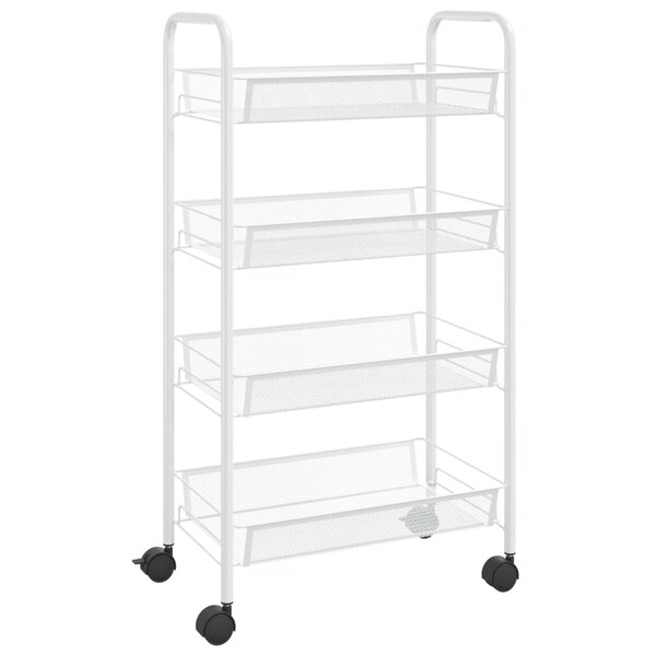 vidaXL Chariot de cuisine à 4 niveaux Blanc 46x26x85 cm Fer