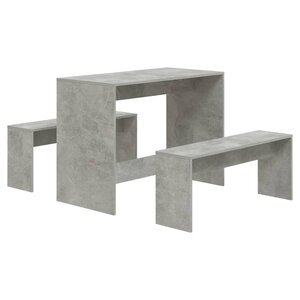 vidaXL Ensemble à manger 3 Pièces Gris béton Bois d'ingénierie