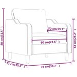 vidaXL Fauteuil Gris foncé 60 cm Tissu