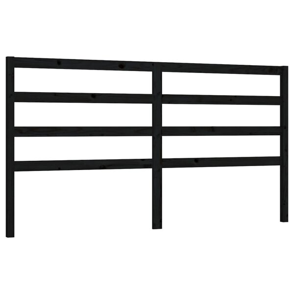 vidaXL Tête de lit Noir 186x4x100 cm Bois massif de pin