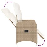 vidaXL Chaises inclinables de jardin lot de 2 avec table beige rotin
