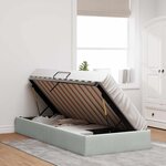 vidaXL Cadre de lit ottoman Gris clair 90 x 200 cm Velours