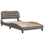 vidaXL Cadre de lit avec LED sans matelas Hvar taupe 100x200 cm tissu