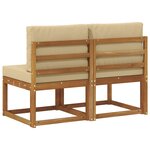 vidaXL 2 Pièce Sofa de milieu extérieur Bois d'Acacia Massif Naturel