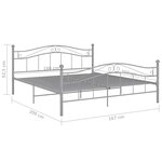 vidaXL Cadre de lit sans matelas gris métal 160x200 cm