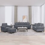 vidaXL Ensemble de canapés 4 Pièces avec coussins gris foncé velours