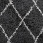 vidaXL Tapis shaggy à poils longs moderne noir et crème 60x110 cm