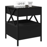 vidaXL Table de chevet avec LED infini noir 40x40x51 cm