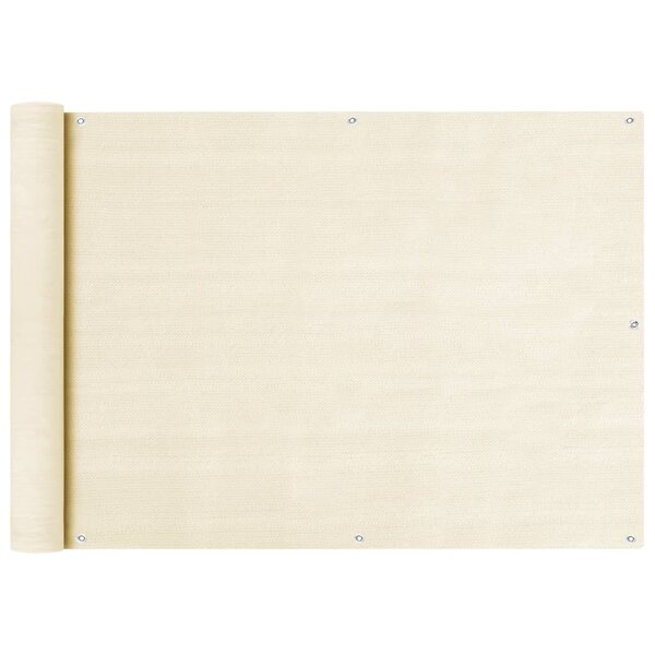 vidaXL Écran de balcon Crème 75x400 cm PEHD