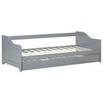 Lit gigogne 90x200 cm - couleur gris