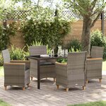vidaXL Ensemble de salle à manger pour jardin 5 Pièces Gris polyrotin