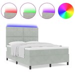 vidaXL Lit à ressorts avec matelas Gris clair 140 x 190 cm Velours
