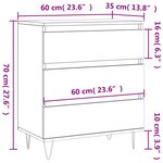 vidaXL Buffet Chêne marron 60x35x70 cm Bois d'ingénierie