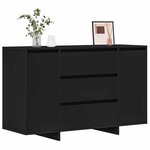 vidaXL Buffet avec tiroir Noir 120 x 41 x 75 cm Bois d'ingénierie