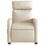 vidaXL Fauteuil inclinable de massage électrique crème tissu