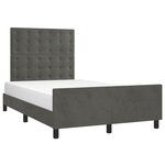 vidaXL Cadre de lit sans matelas gris foncé 120x190 cm velours