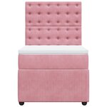 vidaXL Sommier à lattes de lit avec matelas Rose 90x190 cm Velours