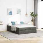 VidaXL Cadre de lit ottoman avec matelas gris foncé 140x200 cm tissu