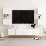 vidaXL Ensemble de meubles TV 6 Pièces Blanc Bois d'ingénierie