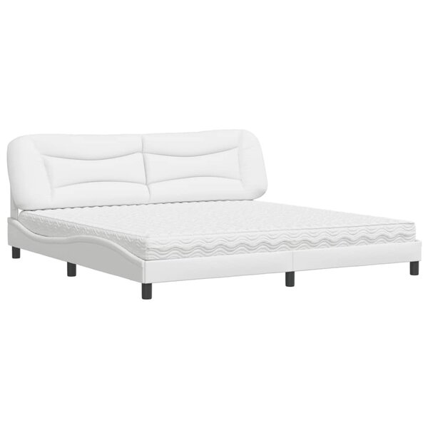 vidaXL Lit avec matelas Hvar blanc 200x200 cm similicuir