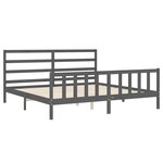 vidaXL Cadre de lit sans matelas gris 200x200 cm bois massif de pin