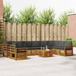 vidaXL Ensemble de canapés d'extérieur 11 Pièces Naturel et Anthracite