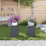 vidaXL Supports de Plantes d'Extérieur Pillar 2 Pièces Anthracite 24x24x35 cm Acier