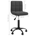vidaXL Chaise pivotante de bureau Noir Velours