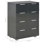 vidaXL Buffet Noir brillant 60x35x80 cm Bois d'ingénierie