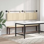 vidaXL Tête de lit suspendue Crème Tissu