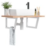 vidaXL Supports d'étagères pour lavabo 2 Pièces blanc trapèze acier