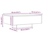 vidaXL Table basse chêne artisanal 85x55x31 cm bois d'ingénierie