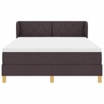vidaXL Lit à ressorts avec matelas Marron foncé 140 x 200 cm tissu