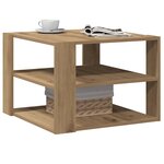 vidaXL Table basse chêne artisanal 58x58x40 cm bois d'ingénierie