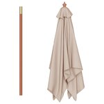 vidaXL Parasol d'extérieur avec mât en bois 150x200 cm taupe