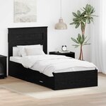 vidaXL Cadre de lit Chêne noir 90 x 190 cm Bois d'ingénierie