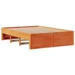 vidaXL Lit bibliothèque sans matelas cire marron 150x200 cm pin massif