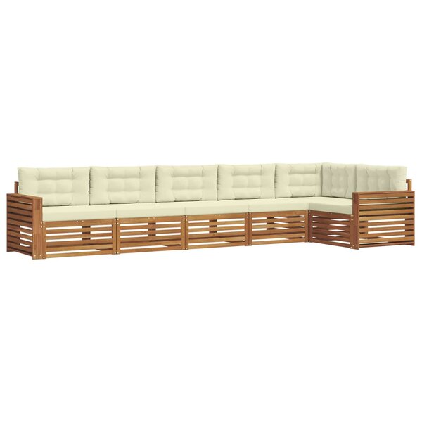 vidaXL Ensemble de canapés d'extérieur 6 pc Naturel et Crème