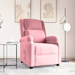 vidaXL Fauteuil inclinable Rose Velours