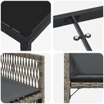 vidaXL Ensemble de salle à manger 5 pièces avec coussins gris poly rattan